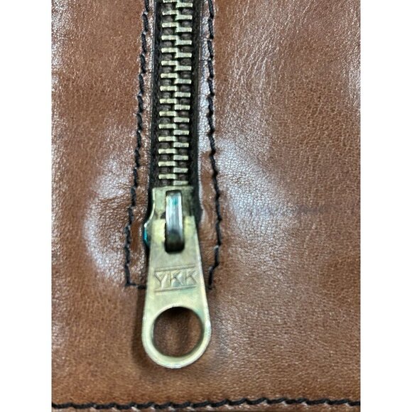 Vtg Brown Italian Leather ALDO Messenger Bag Satchel Cross Body Brass Hardware - Picture 7 of 11